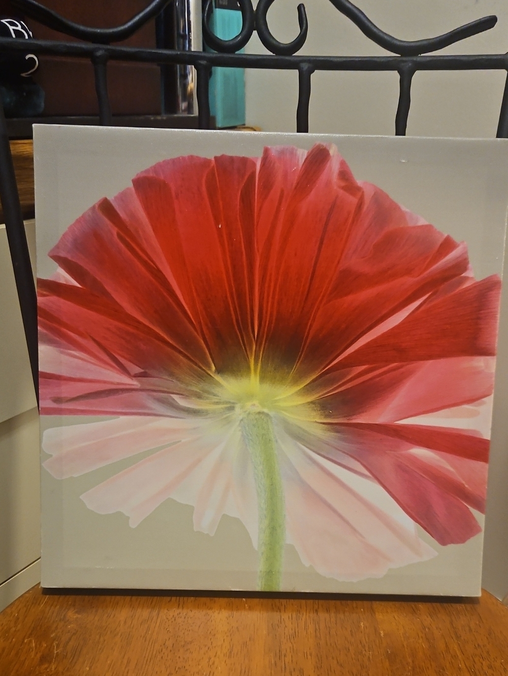 Red Floral Canvas Wall Art - Home Art